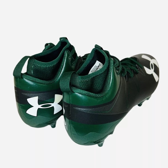 Under Armour Nitro Mid Green Black Football Cleats 1290962-055 Mens Size 14 - Picture 4 of 10